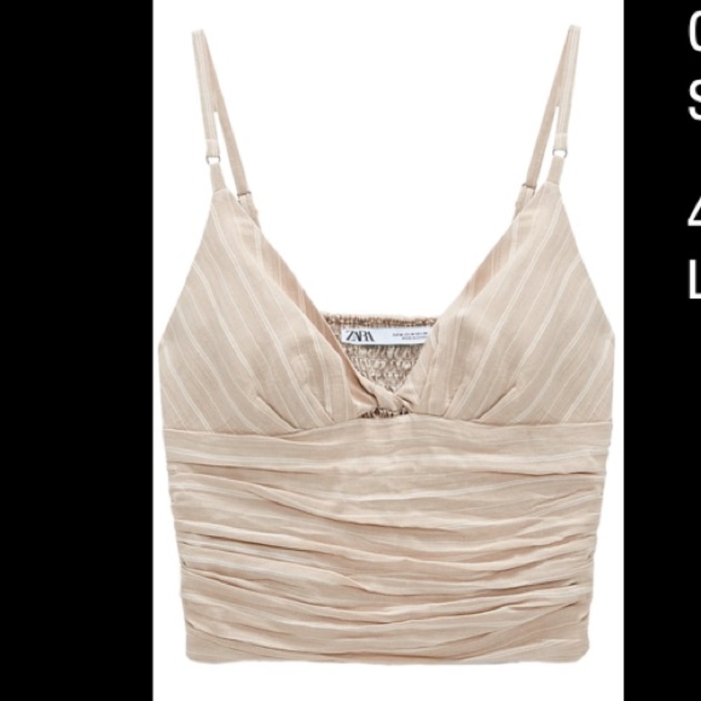 Zara ruched linen top